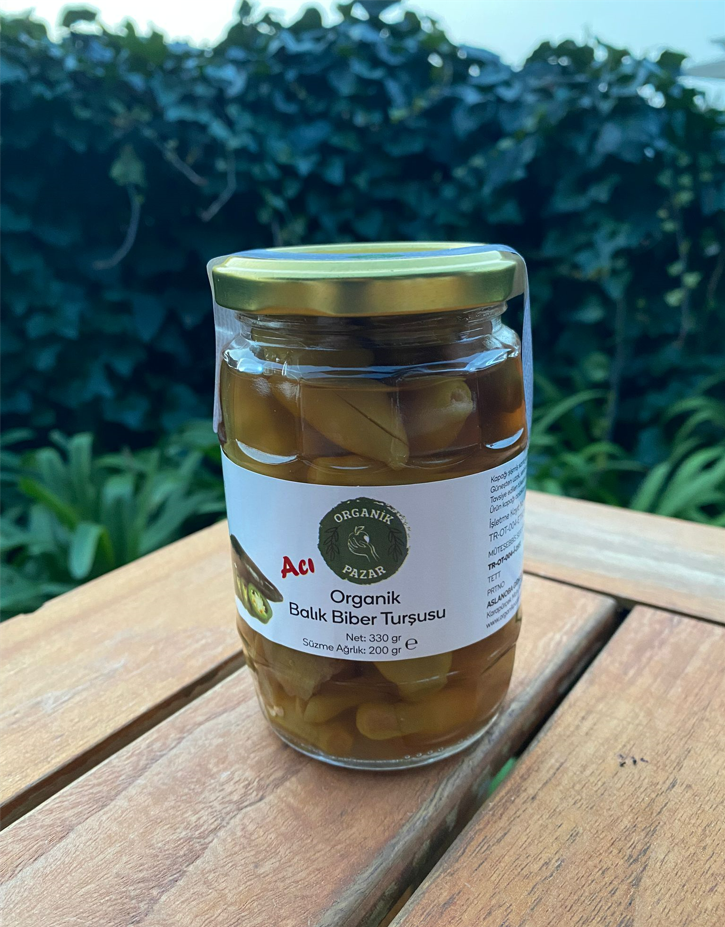 Organik Balık Biber Turşusu Acı (330gr)
